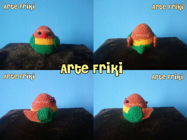 argaponi lovebird pájaro periquito bird amigurumi crochet ganchillo plush doll muñeco