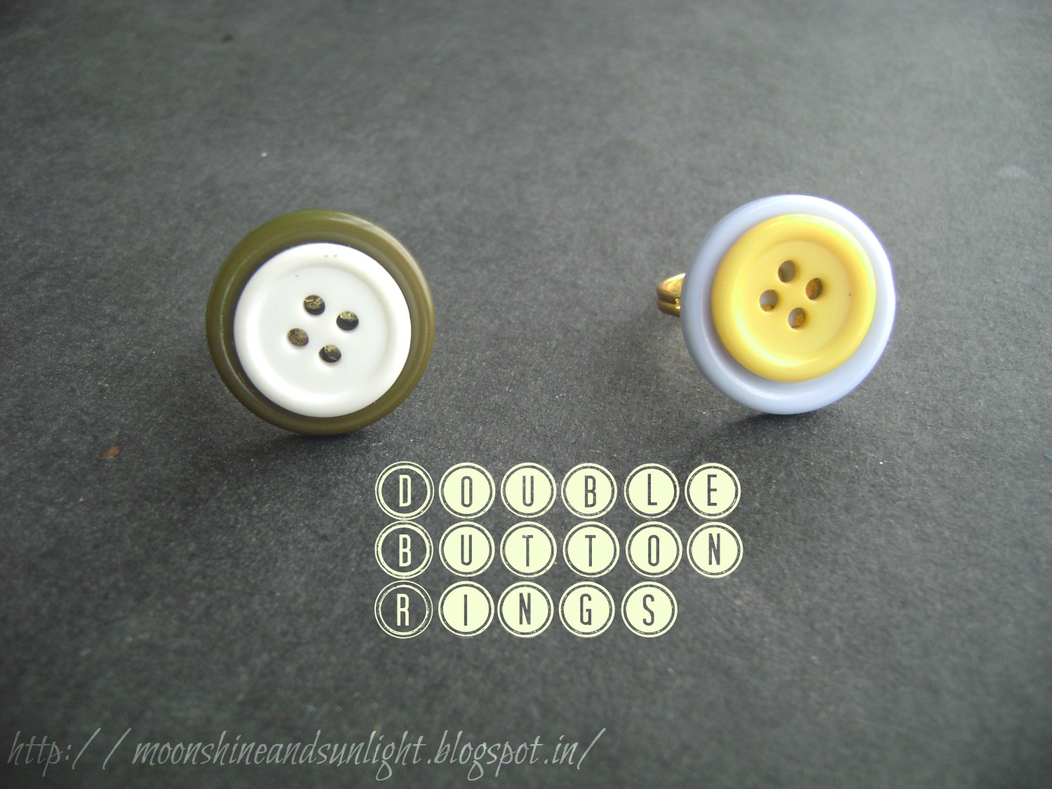 Easy Buttons DIY craft idea , finger ring with double buttons cute jewellery design