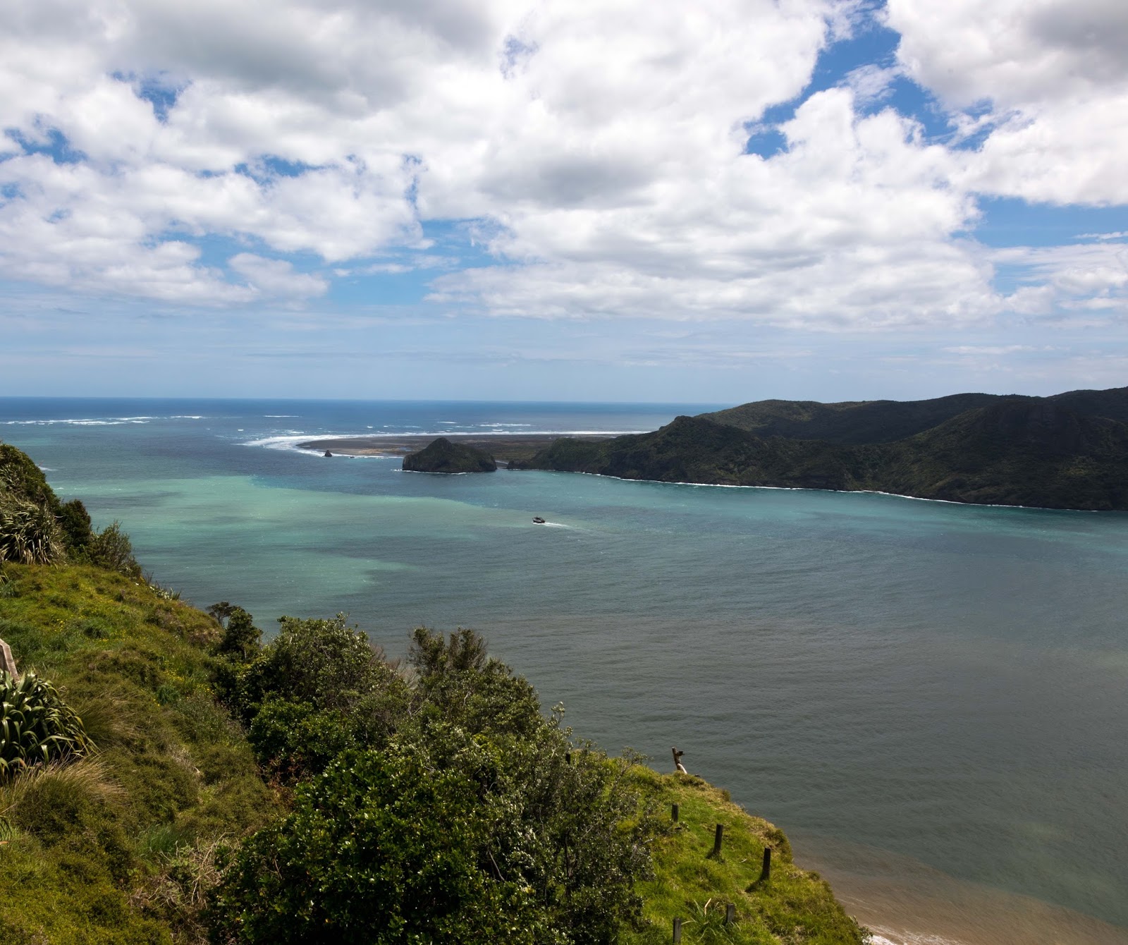 A Kiwi at the camera Manukau Heads lighthouse
