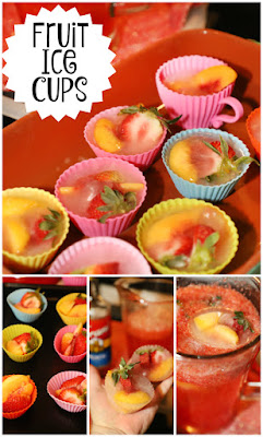 Pretty Fresh Fruit Ice Cups - perfect for punch, cocktails, and centerpieces..
