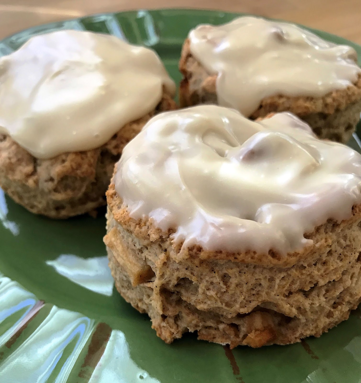 Rustic Apple Pie Scones with Maple Butter Glaze