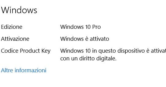 Se attivato con Licenza Digitale, Windows 10/11 può essere reinstallato  senza Product Key 