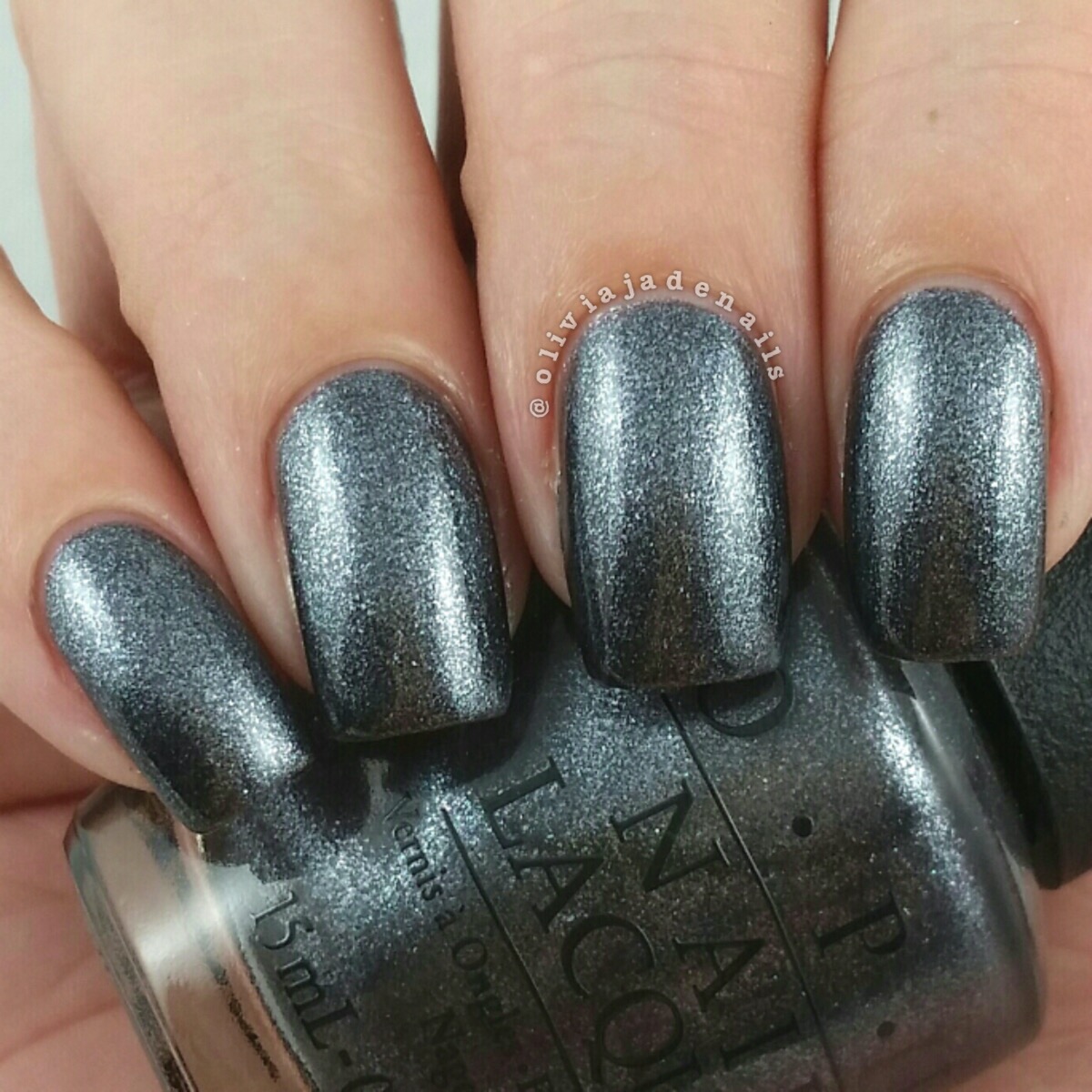 OPI No More Mr Night Sky swatched by Olivia Jade Nails