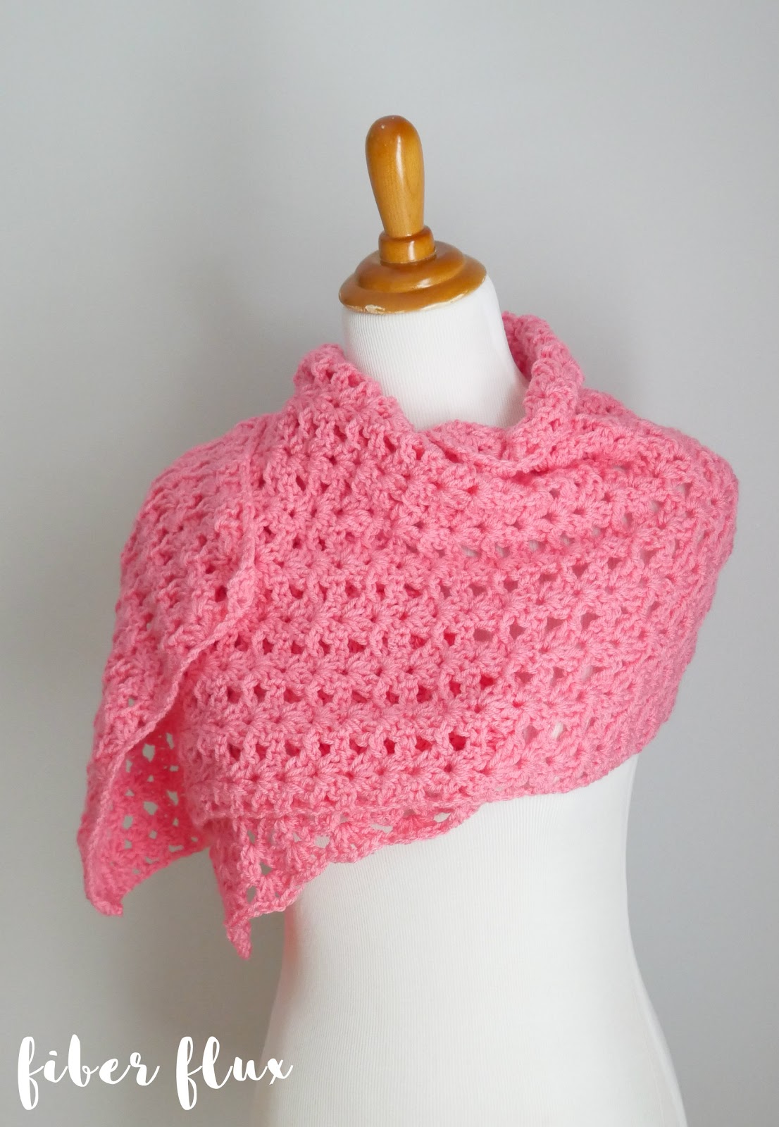 Fiber Flux Free Crochet Pattern...Think Pink Friendship Shawl!