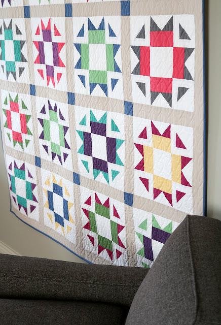 Skipper quilt pattern by Andy of A Bright Corner - a fat quarter quilt made with Confetti Cotton Solids from Riley Blake Designs