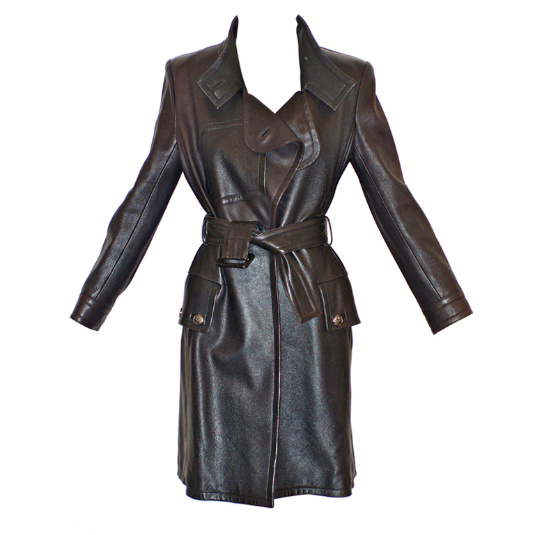 Rare Vintage: A Fashion Icon: A Black Leather Chanel Trench