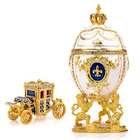 HG royal white faberge egg replica with carriage