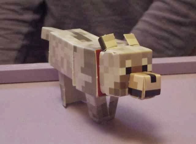 Minecraft paper craft shelter tame wolf