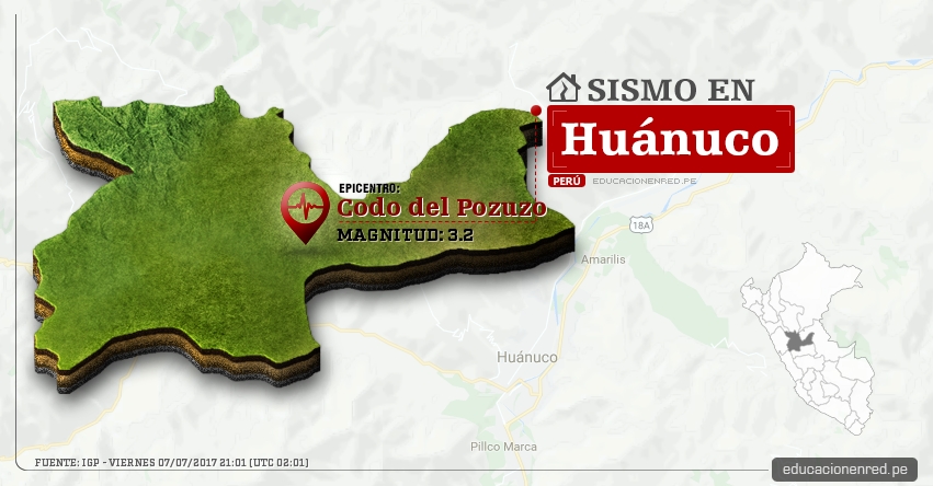 Temblor en Huánuco de 3.2 Grados (Hoy Viernes 07 Julio 2017) Sismo EPICENTRO Codo del Pozuzo - Puerto Inca - IGP - www.igp.gob.pe Temblor en Huánuco de 3.2 Grados (Hoy Viernes 07 Julio 2017) Sismo EPICENTRO Codo del Pozuzo - Puerto Inca - IGP - www.igp.gob.pe
