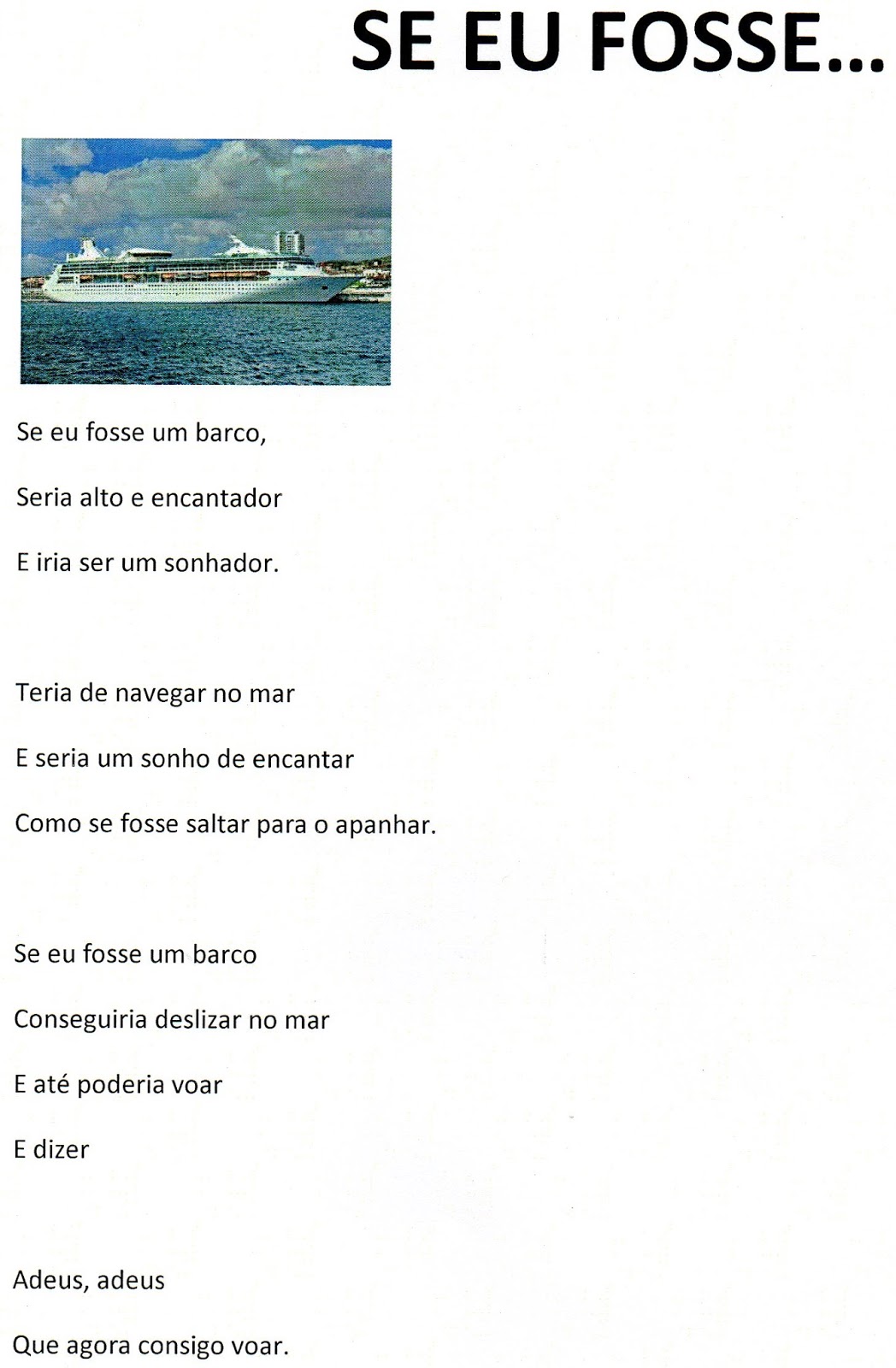 Clube de Leitura Se eu fosse um barco Clube de Leitura Se eu fosse um barco