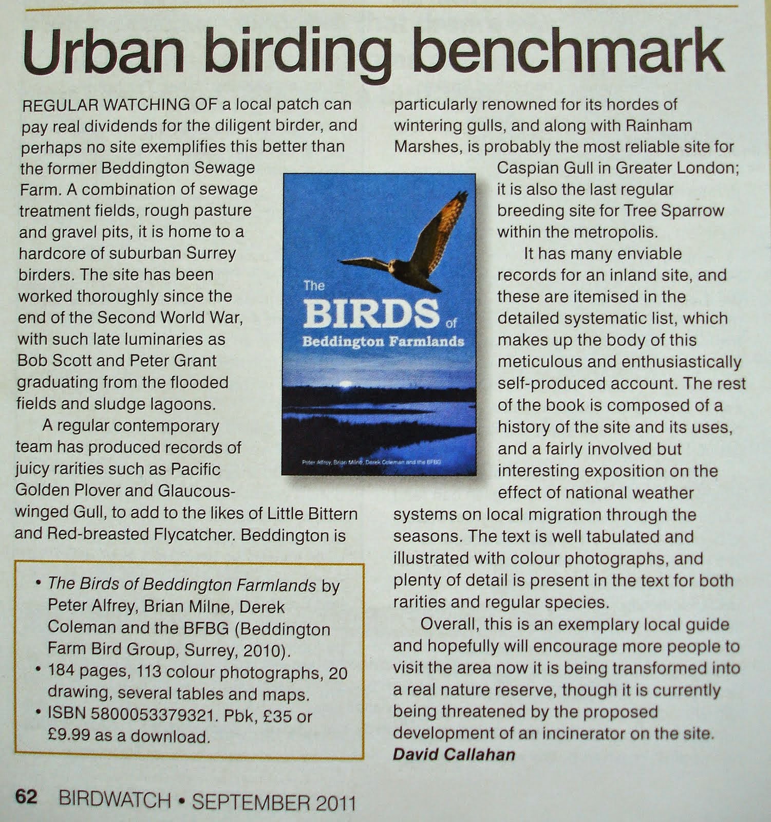 NonStop Birding The Battle For Beddington; The Story So Far (in Pictures)