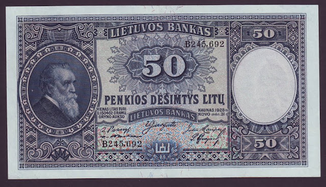 LITHUANIA currency 50 Litu banknote