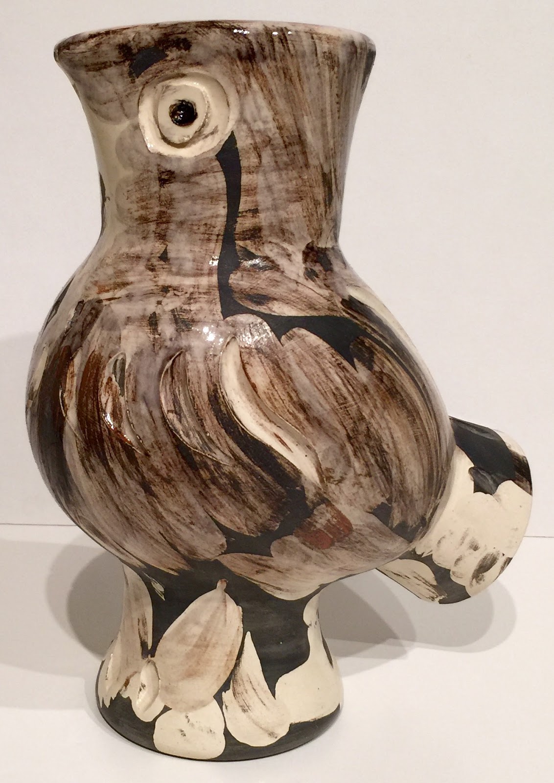 Modern Contemporary Art Collection Chouette Wood Owl Vase By