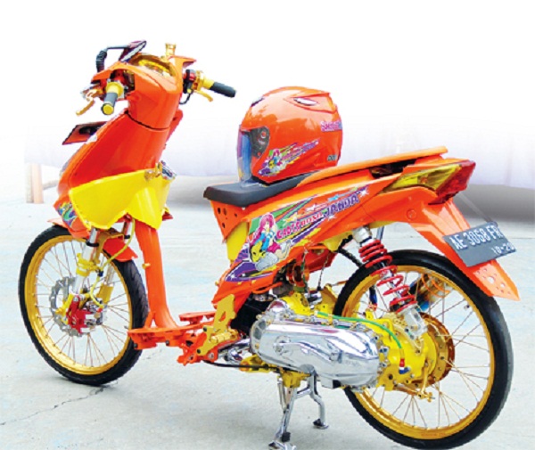 Modifikasi Motor Honda Beat Thailook Warna Oren 2017 | Honda Beat