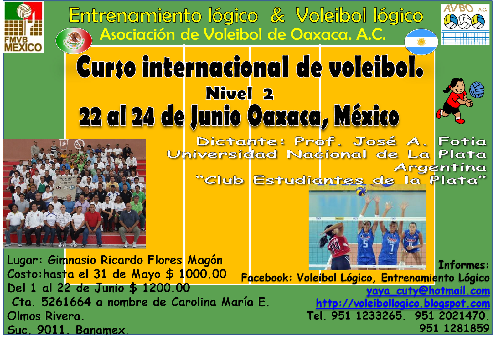 Voleibol Lógico. Cartel Curso Internacional de Voleibol. Nivel2. Voleibol Lógico. Cartel Curso Internacional de Voleibol. Nivel2.