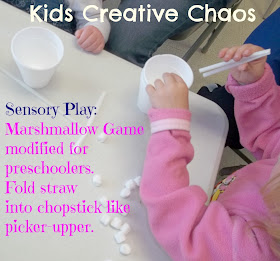Sensory Marshmallow Game for Preschoolers Edible