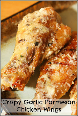 Crispy Garlic Parmesan Chicken Wings -messy but good baked wings for #CookoutWeek