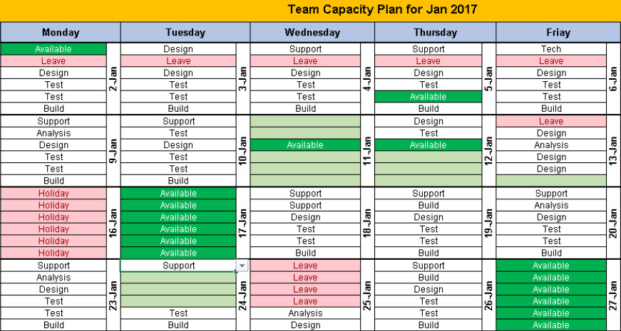 monthly task planner excel