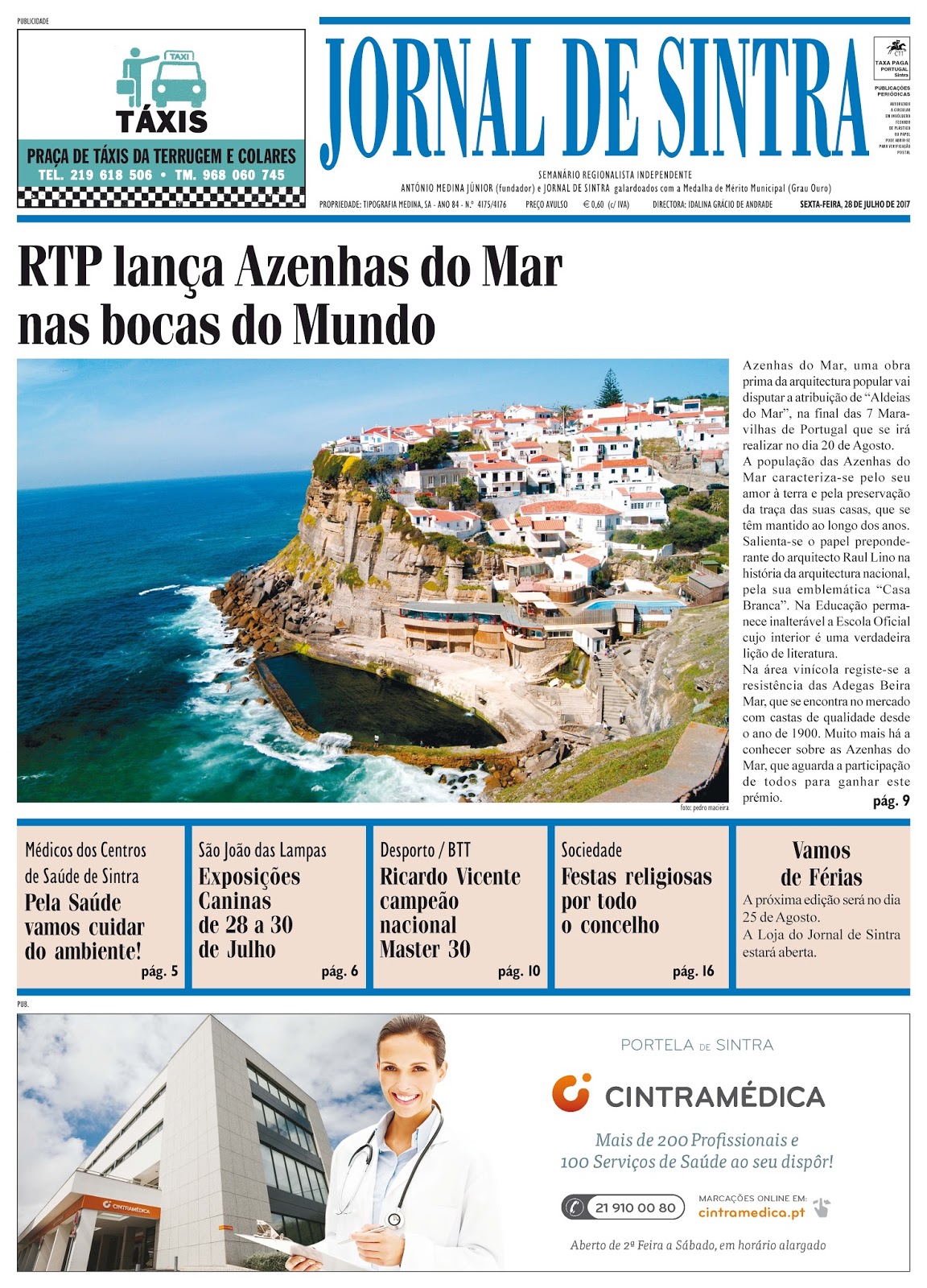Capa da edição de 28-07-2017 Capa da edição de 28-07-2017