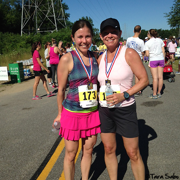 running, run chat, race day, mother, daughter, notre dame, race medal