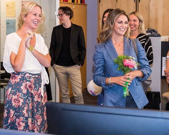 Princess Madeleine of Sweden visited office of My Special Day Foundation (Stiftelsen Min Stora Dag) in Stockholm