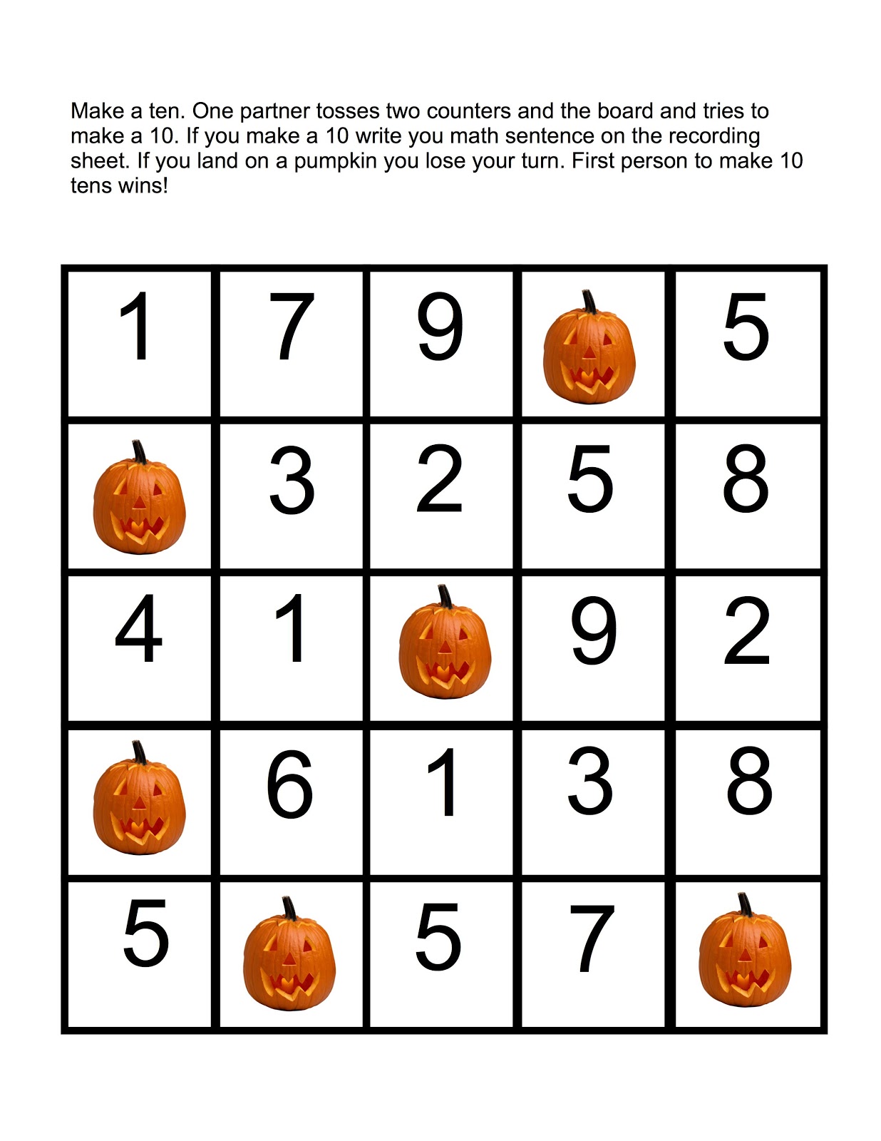 Teacher Talk Halloween Math Games