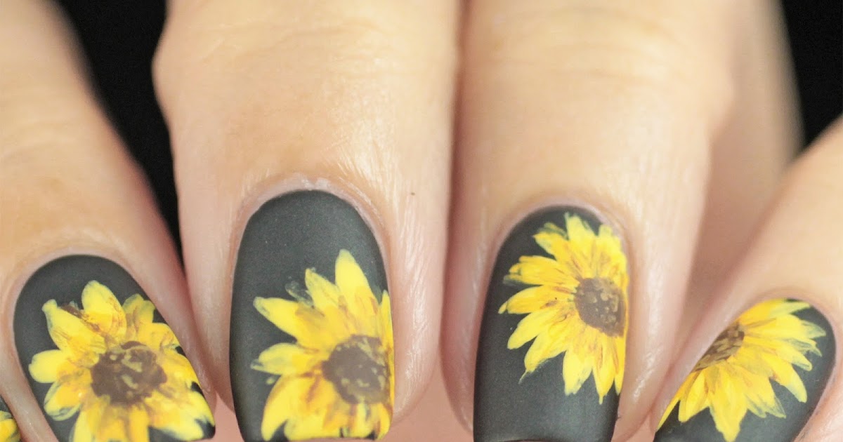 1. Sunflower Nail Art Designs - wide 6