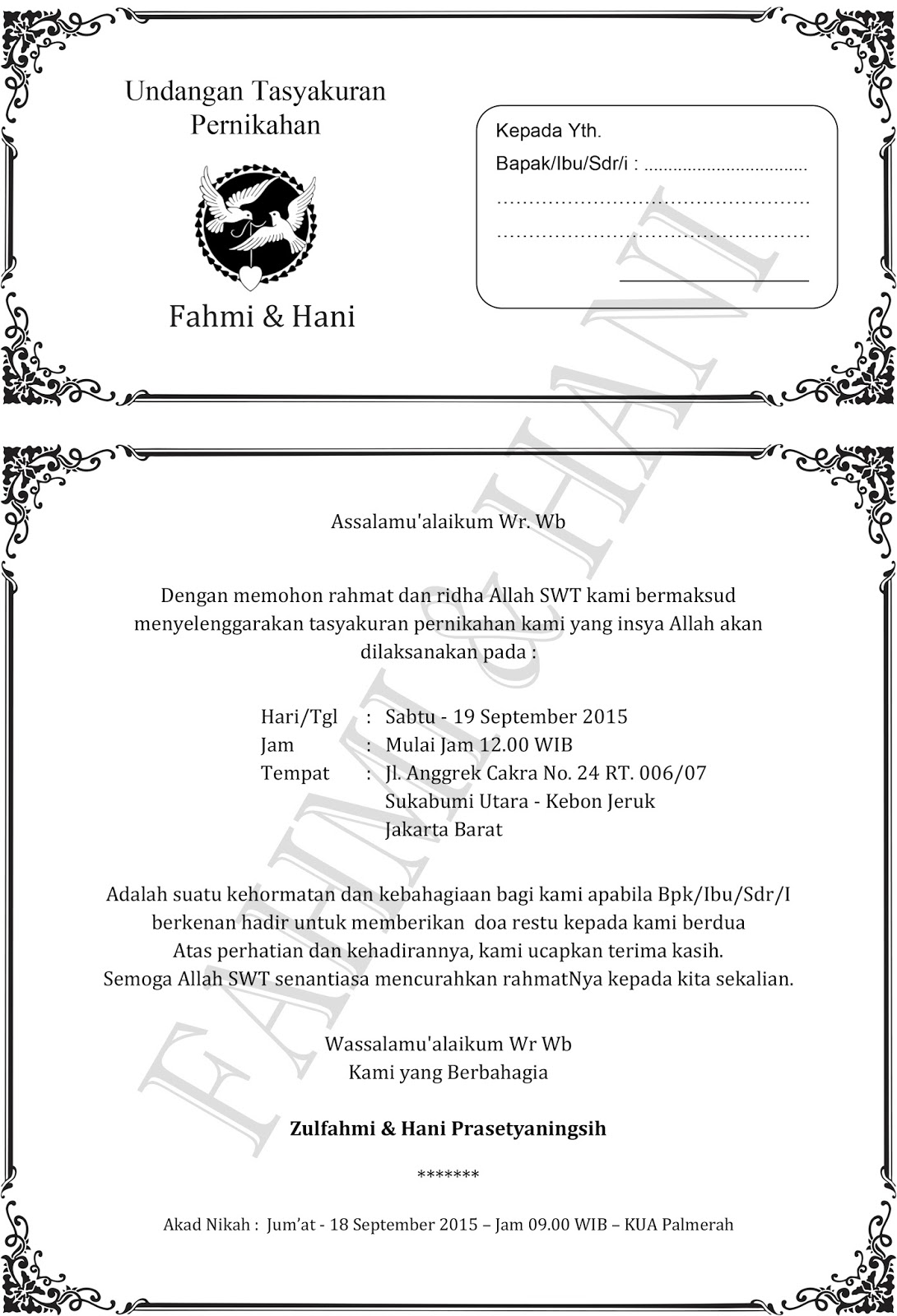 undangan akad nikah wood scribd indo