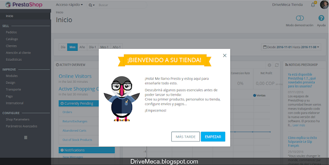DriveMeca instalando y configurando ecommerce PrestaShop en Linux DriveMeca instalando y configurando ecommerce PrestaShop en Linux