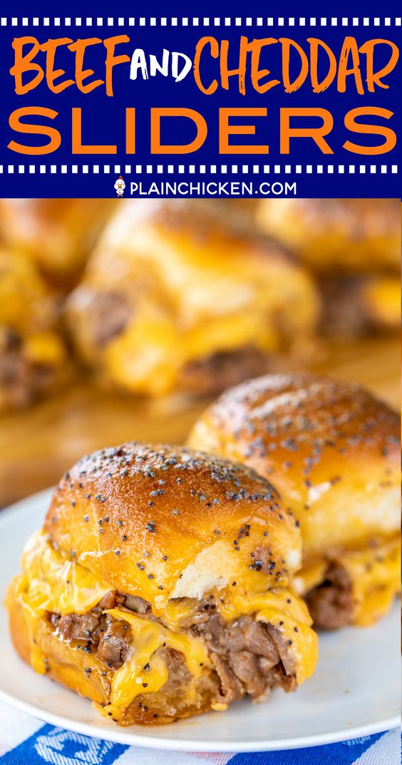 Beef & Cheddar Sliders - Football Friday #beef #cheddar #sliders #dinner #dinnerrecipes #dinnerideas Beef & Cheddar Sliders - Football Friday #beef #cheddar #sliders #dinner #dinnerrecipes #dinnerideas