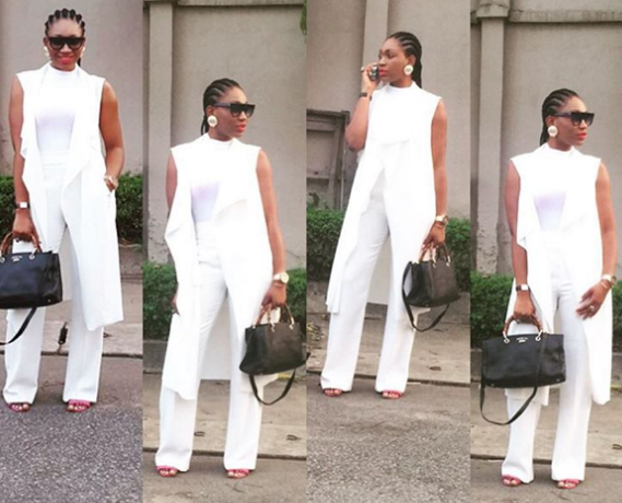 Photos: Ebube Nwagbo steps out in an all white outfit