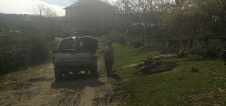 Loading Thomas with firewood Loading Thomas with firewood