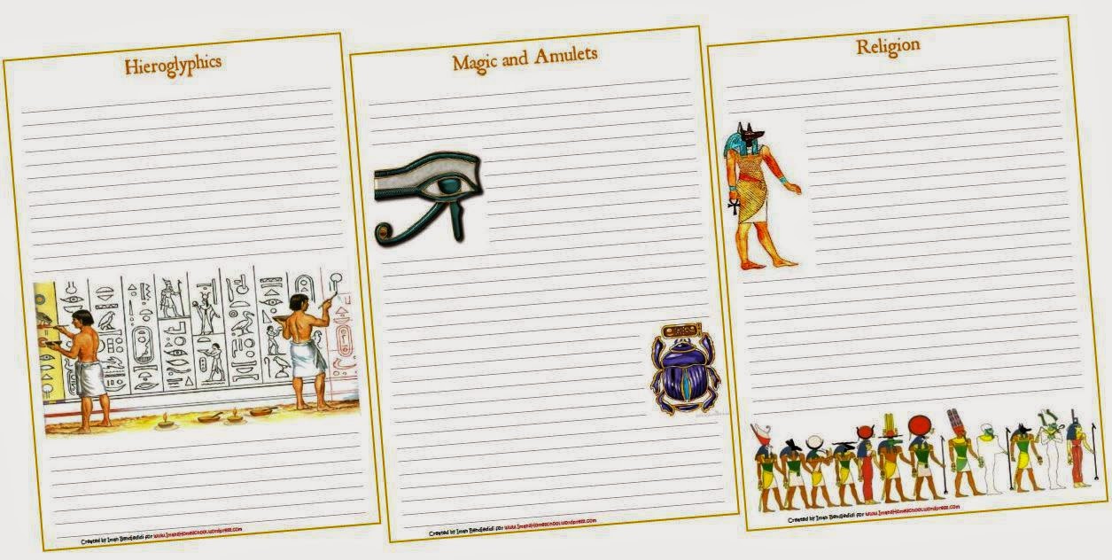 Iman's HomeSchool Ancient Egypt Notebook Pages