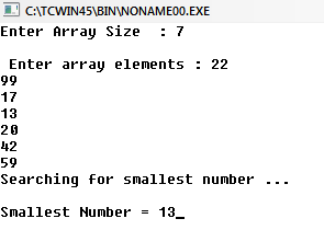 A Great Platform For Education.: C Program to Find Smallest Element in ...
