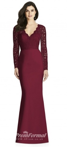 https://www.4prom.co.uk/bduk2196-mermaid-trumpet-dark-fuchsia-lace-satin-v-neck-long-sleeve-long-bridesmaid-dress.html