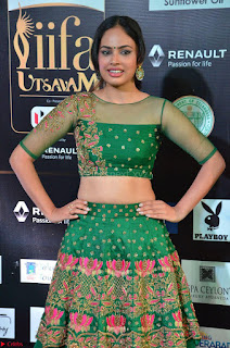 Nandita Swetha in a tight Green Choli Ghagra at IIFA Utsavam Awards March 2017