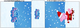 Peppa Pig en Navidad: Etiquetas para Candy Buffet para Imprimir Gratis. Etiqueta Tic Tac para imprimir gratis de Peppa Pig en Navidad.