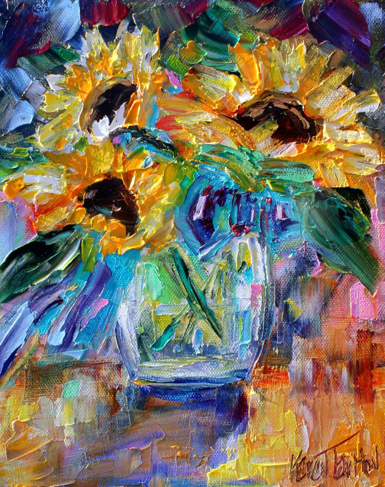Palette Knife Painters, International Flowers in Jar paintings by