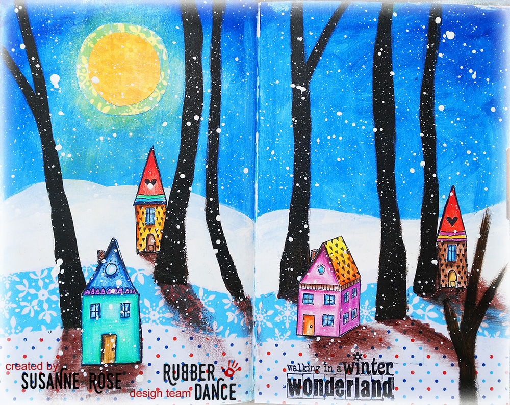 Rubber Dance Blog Winter Wonderland Mixed Media Canvas By Susanne