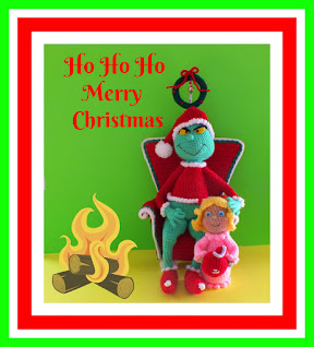 Crochet Christmas Grinch Inspired Dolls & Chair Pattern© By Connie Hughes Designs©