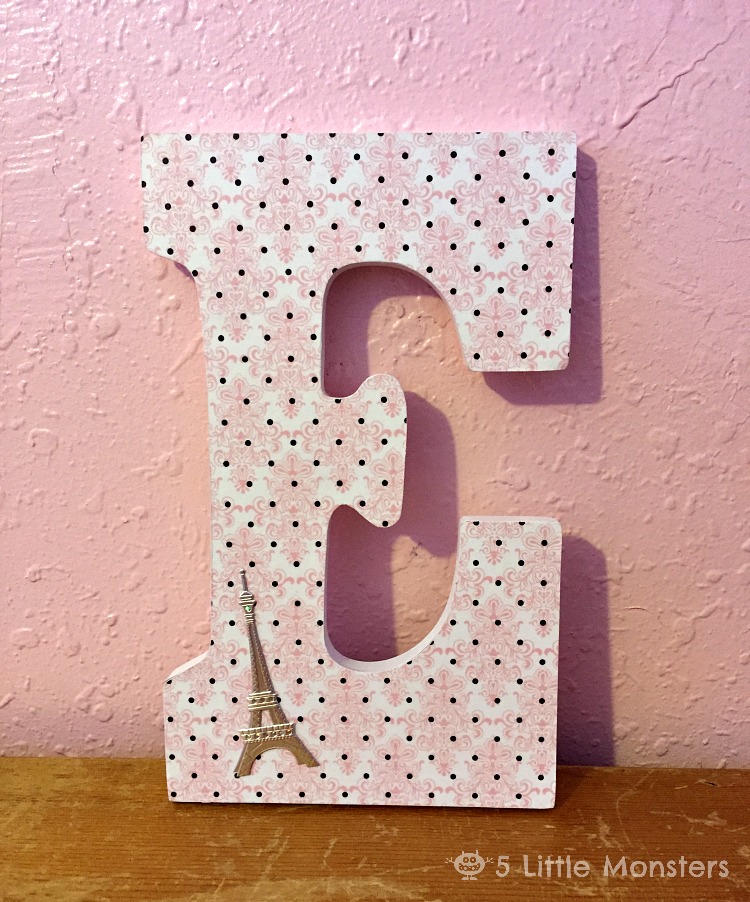 5 little monsters scrapbook paper covered letter