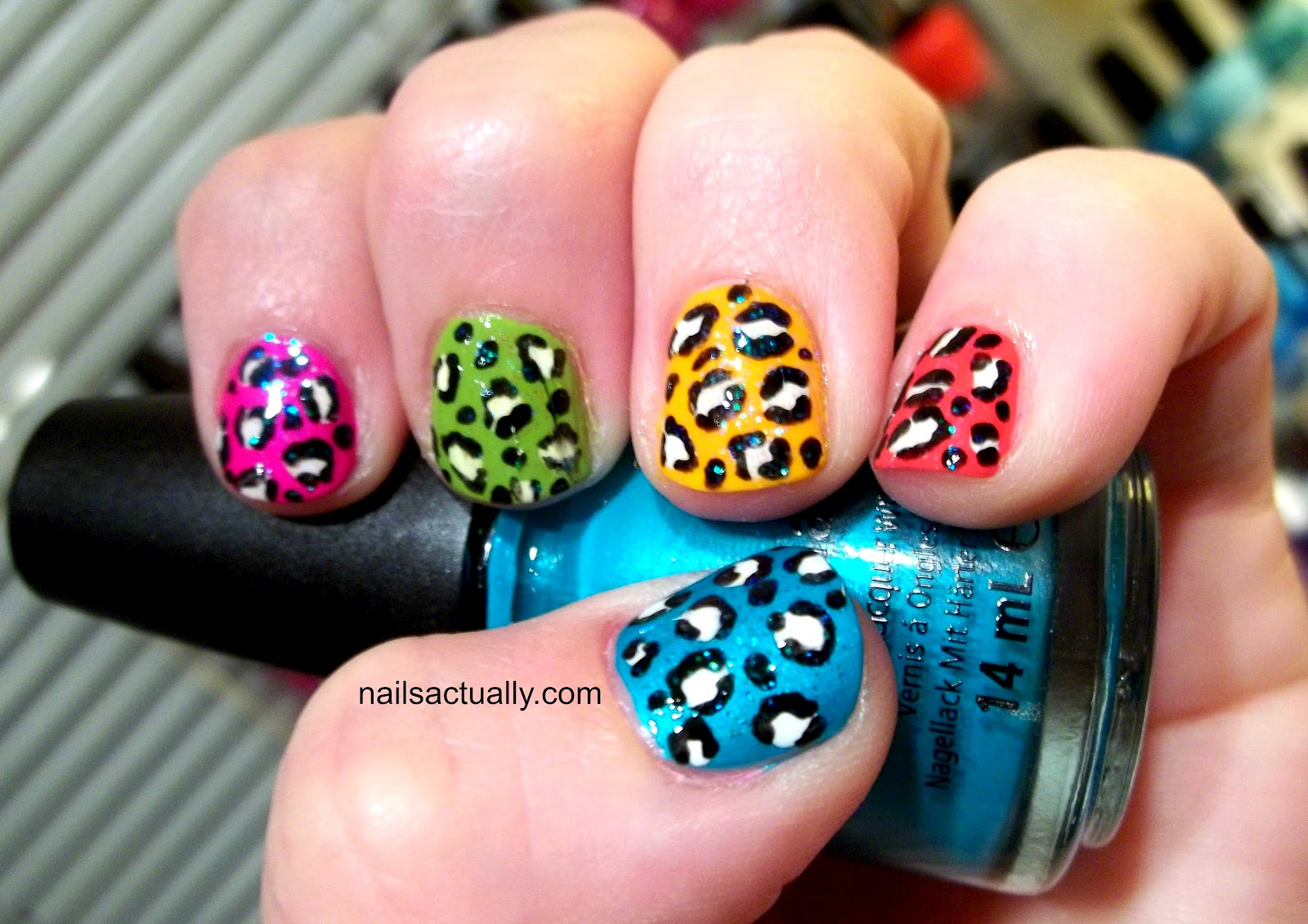 Nails Actually: Neon Leopard Nails
