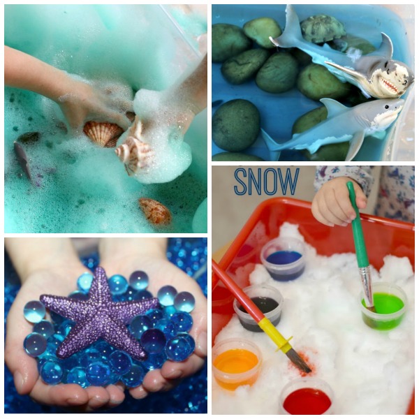 SENSORY BINS GALORE! Tons of great ideas here!! Pin!