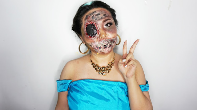 How to look like a zombie princess jasmine for halloween. Special Effect makeup with some face painting for you who loves the scary, gory and bloody makeup for Halloween. Come and Join my Makeup and Hairdo Course to learn the technique with Theresia Feegy in Jakarta. Available for Personal Makeup Course, Advance Intense Pro Makeup Course, One Day Wedding Makeup Course and Basic Hairdo Course. For pricing and inquiries, kindly email to muses.wonderland@yahoo.com