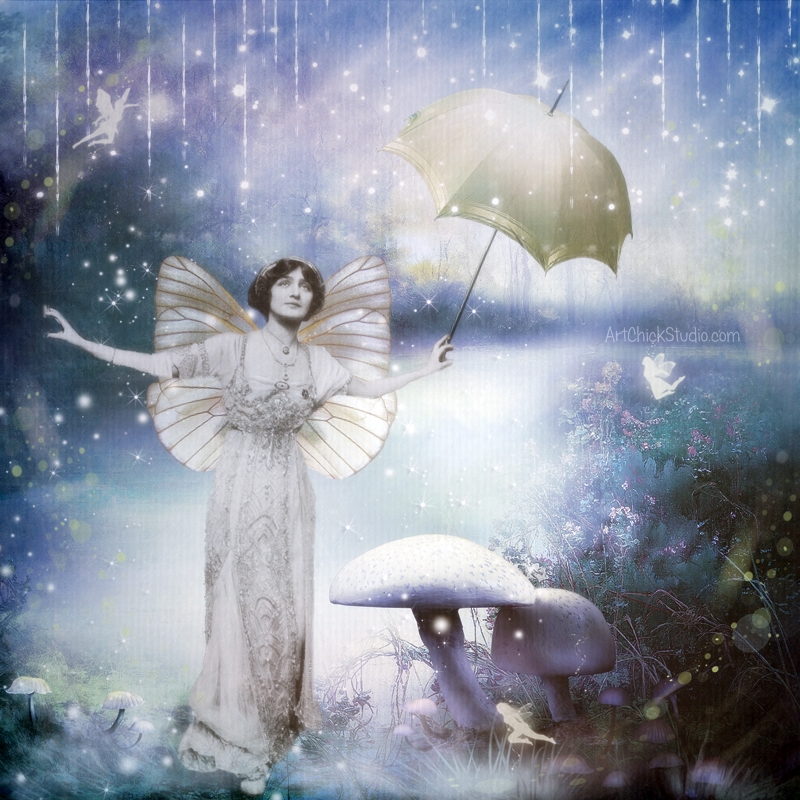 Rainy Day Fairy Art Chick Studio