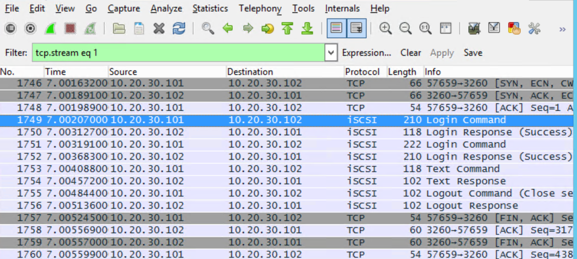 Diagnosing iSCSI connection between Server 2012 inittiaor and a Server 2012 target server