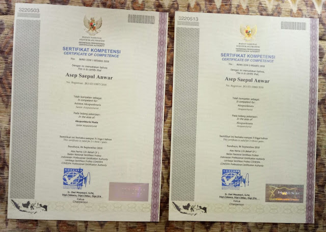 Sertifikat Uji Kompetensi Profesi Akupnkturis (Dasar & Ahli) Sertifikat Uji Kompetensi Profesi Akupnkturis (Dasar & Ahli)