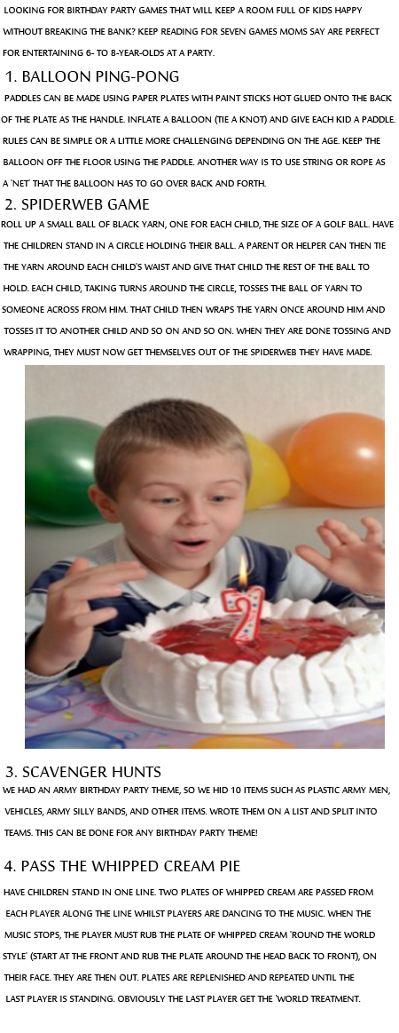 7 year old boy birthday party ideas