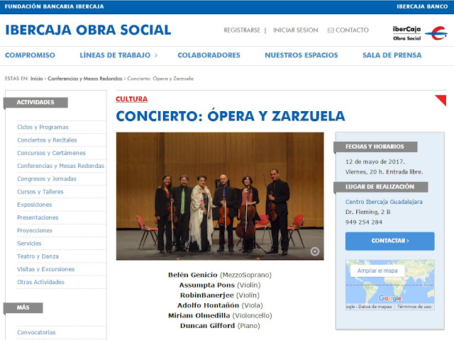 concierto Art Concertante Guadalajara ópera zarzuela Ibercaja