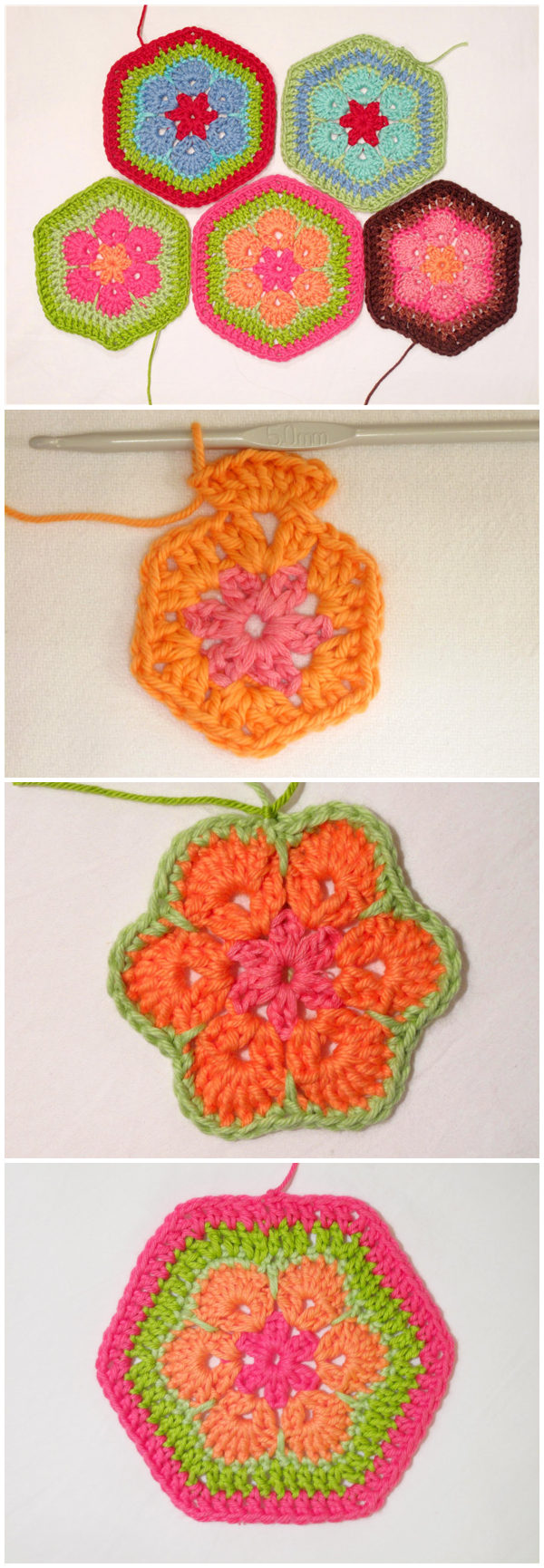 African Flower Hexagon Crochet Tutorial